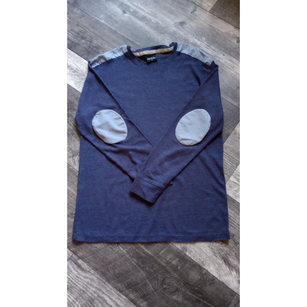 Jake Aurtia Men's L Blue Waffle Knit Long Sleeve Thermal Shirt